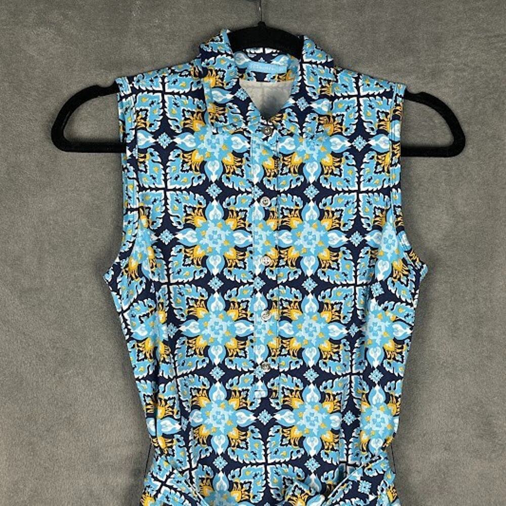 J Mclaughlin Dress Womens Extra Small Blue Floral Catalina Cloth Preppy Resort - Picture 3 of 15